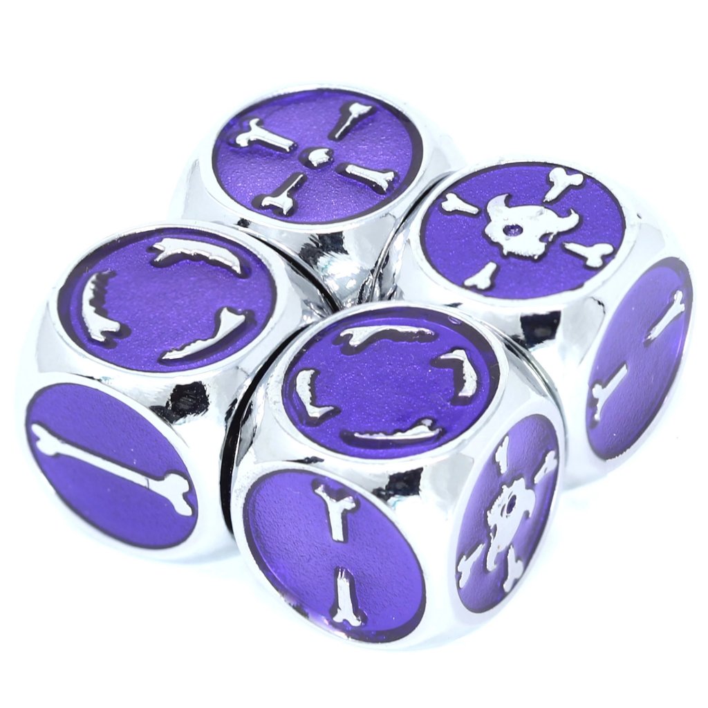 Set of 4 Brute Force Fudge Dice with bag - Silver Amethyst – Die Hard Dice