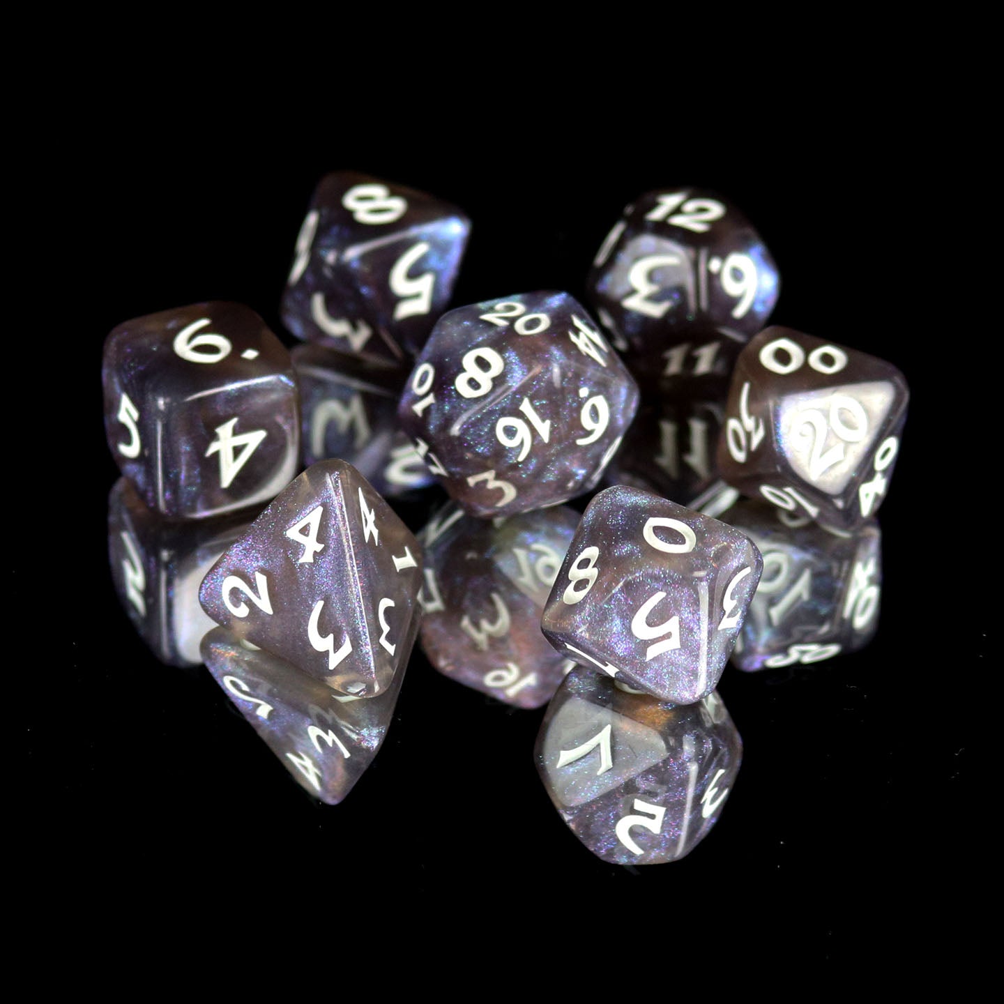 7pc RPG Set - Elessia Kybr - Passion with White – Die Hard Dice