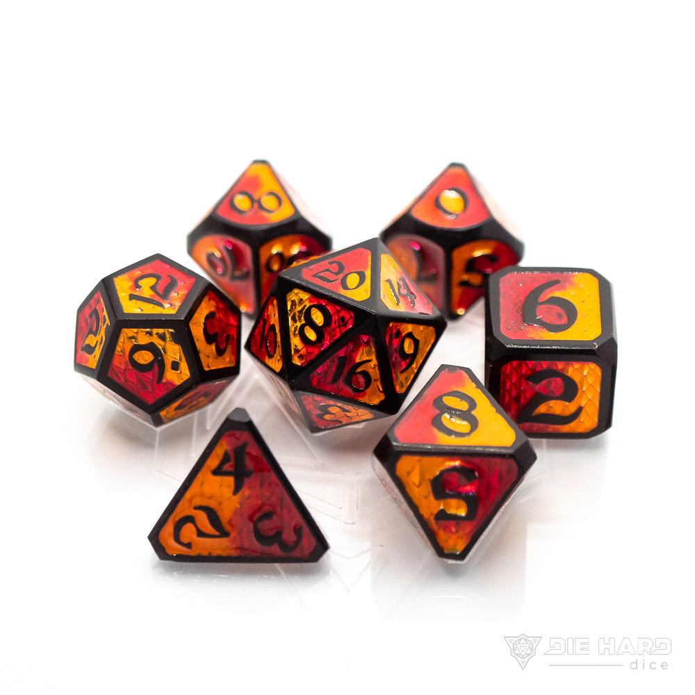 Flaming-O dice set