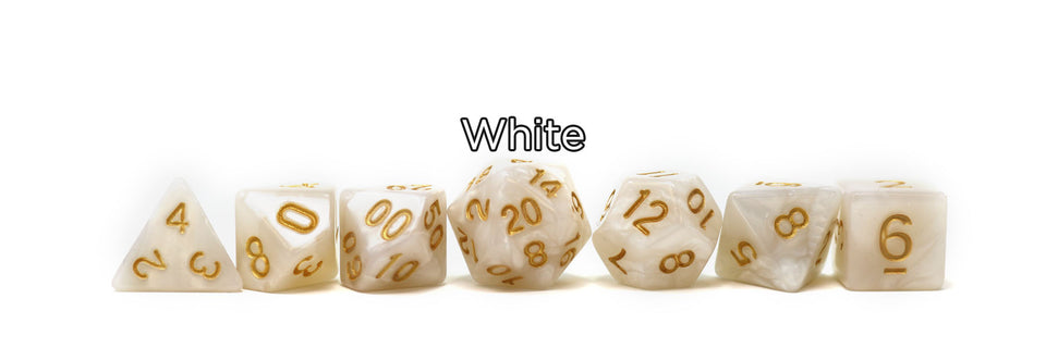 White D&D Dice