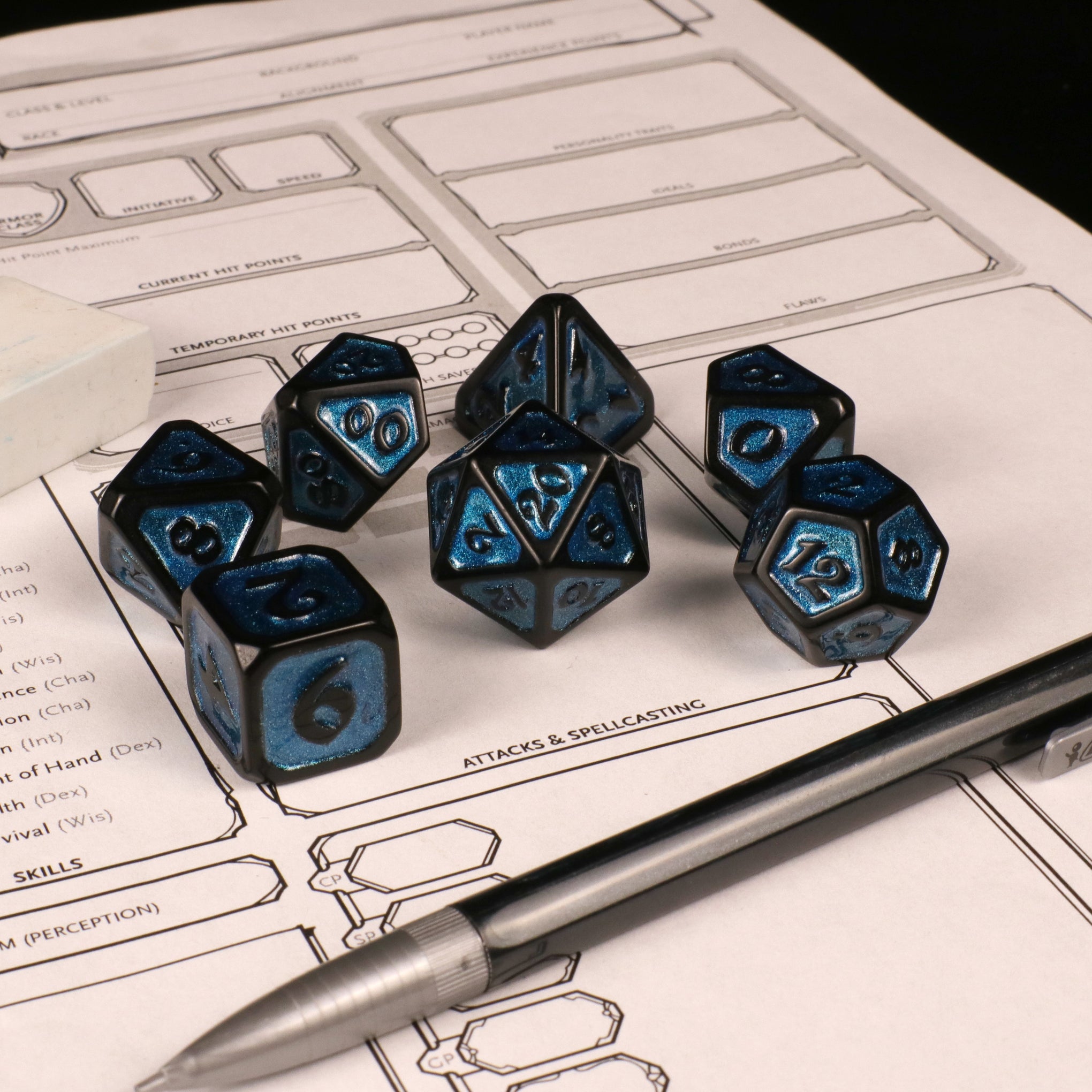 Diaglyph 7pc RPG Set - Frost Bite – Die Hard Dice