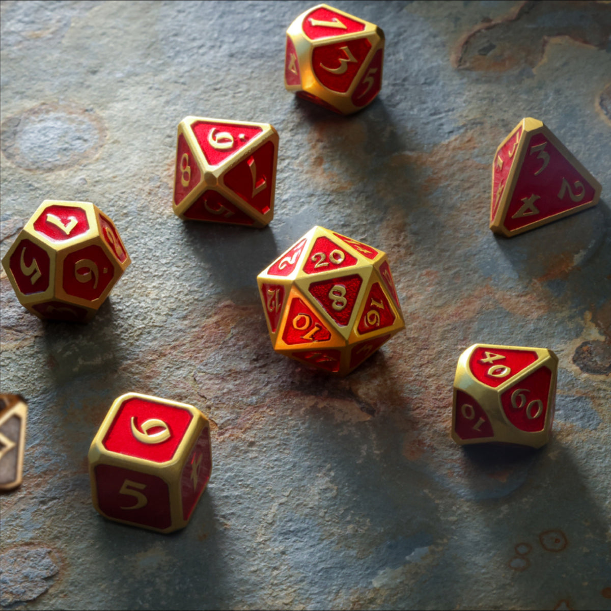 11-teiliges RPG-Set – Mythica Satin Gold Ruby