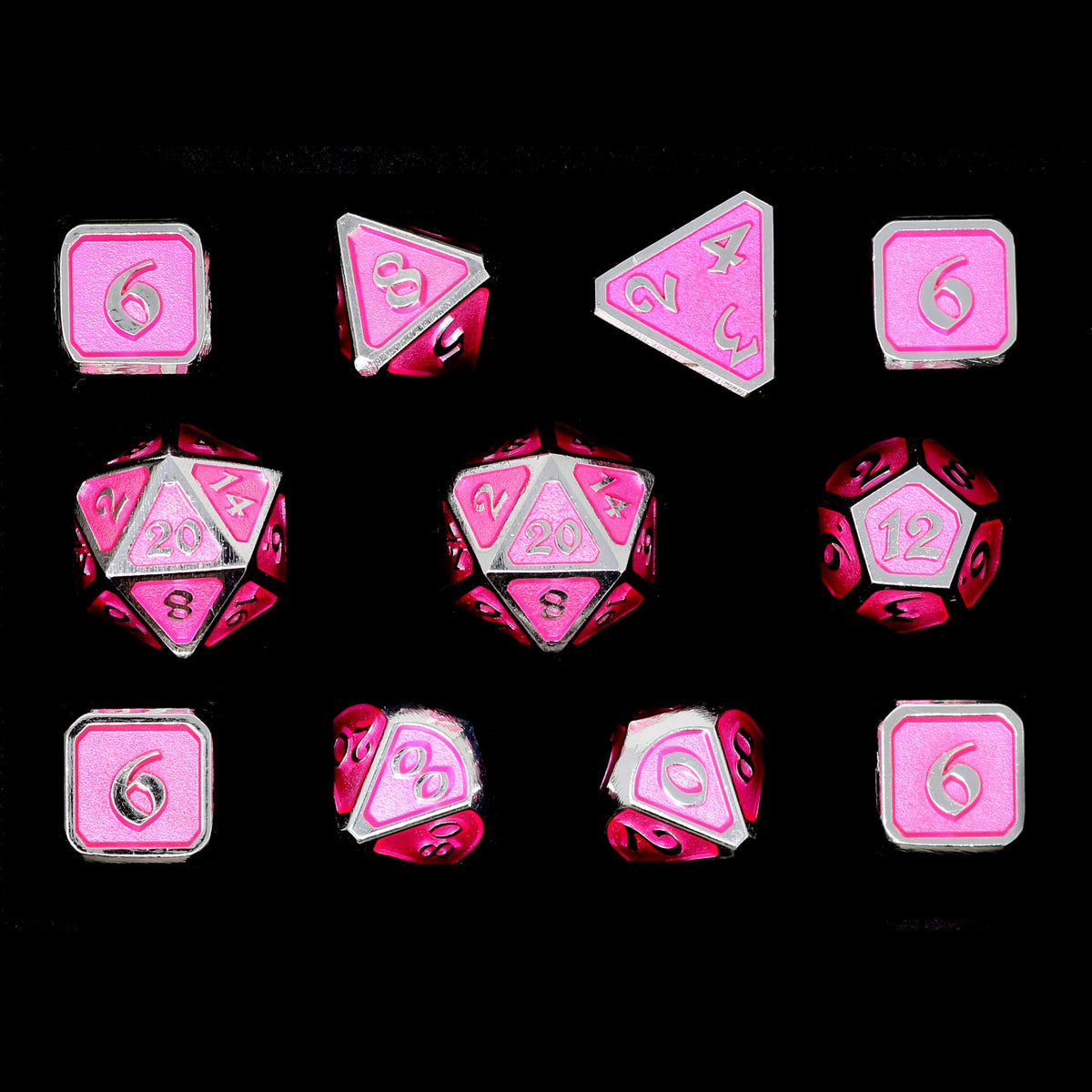 11 Piece RPG Set - Mythica Platinum Pink Sapphire by Die Hard Dice